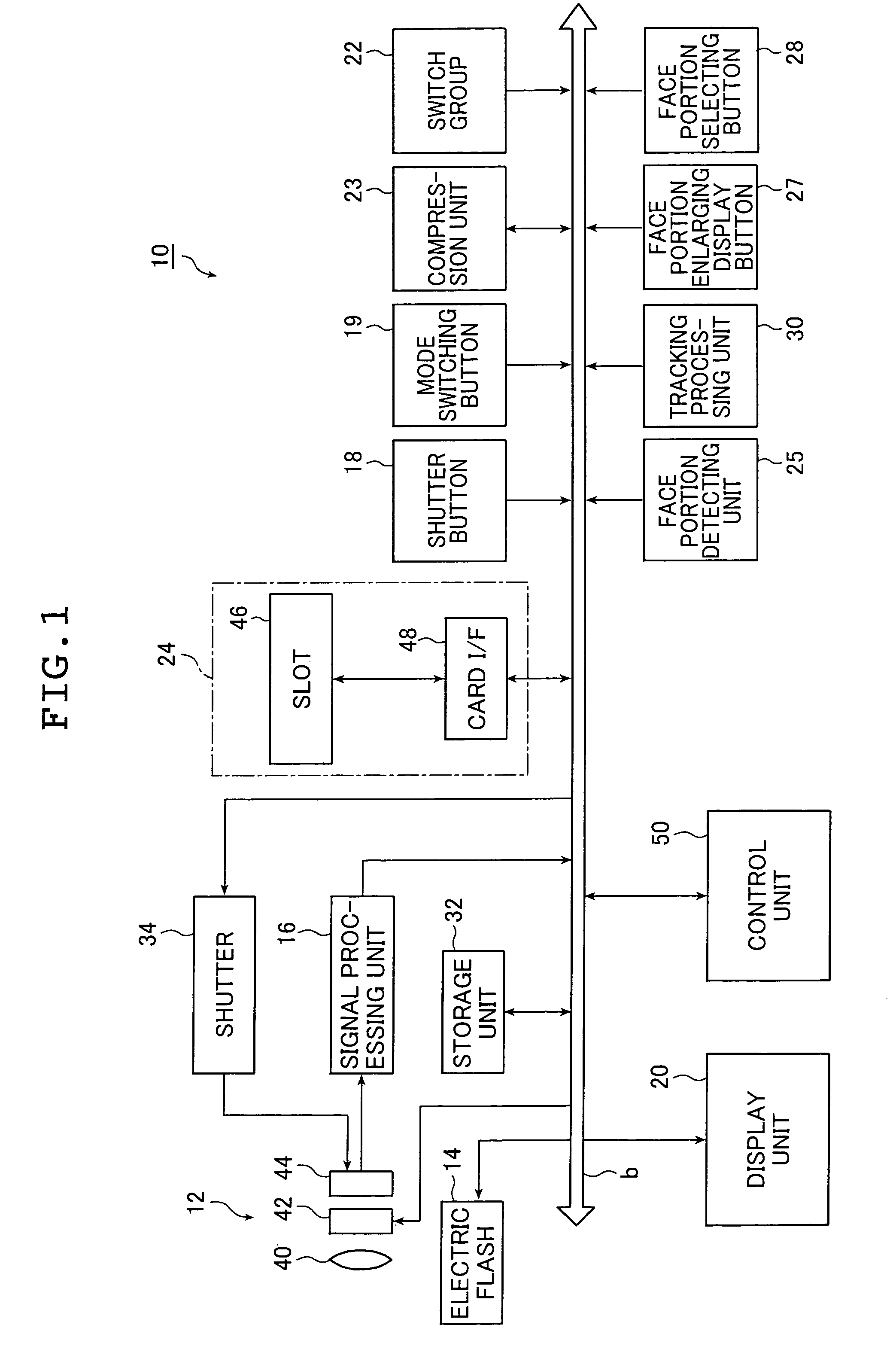 Digital camera having a specified portion preview section