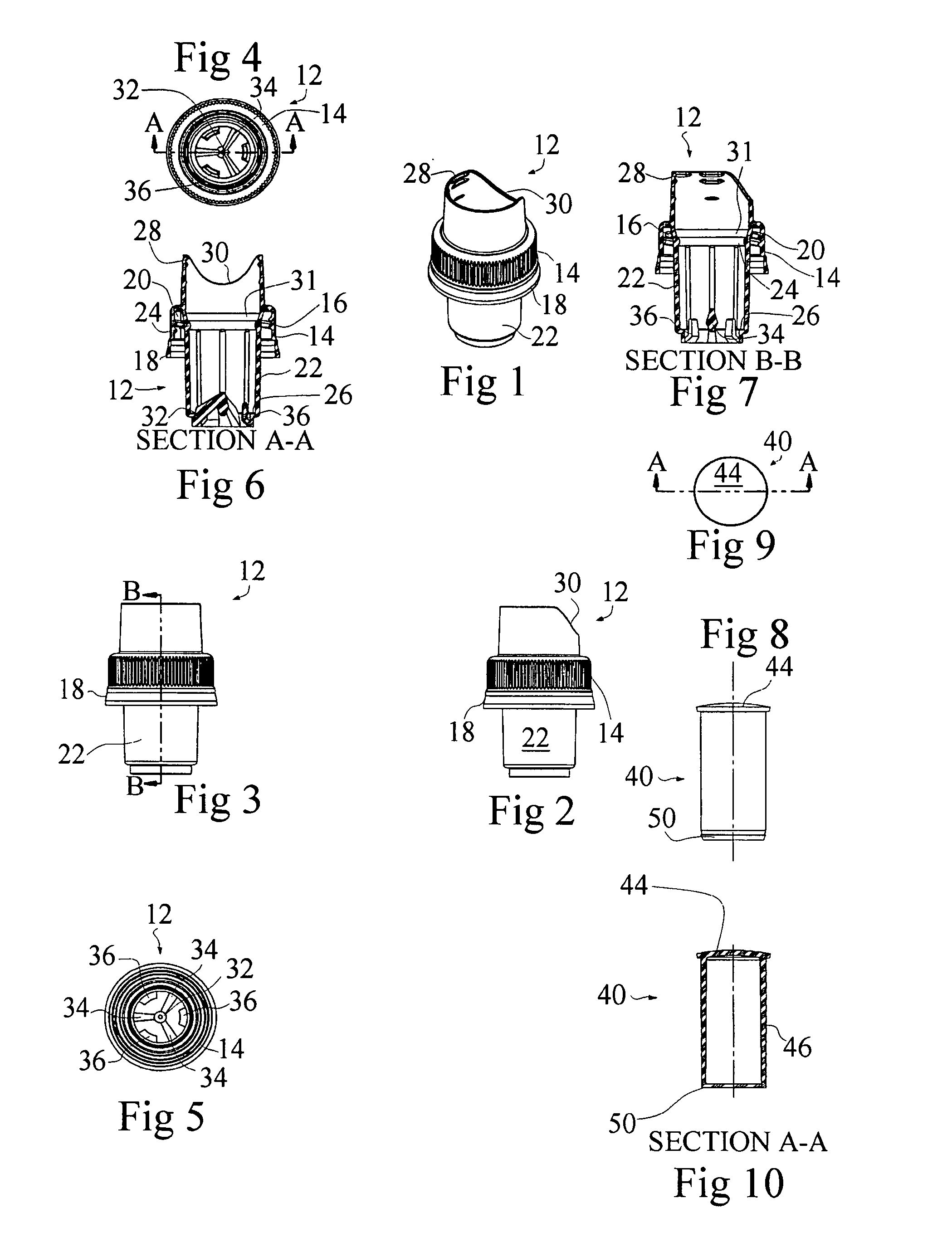 Dispensing closure with integral piercing unit