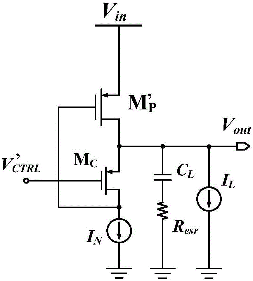 Cascode fully integrated low-dropout linear voltage regulator circuit