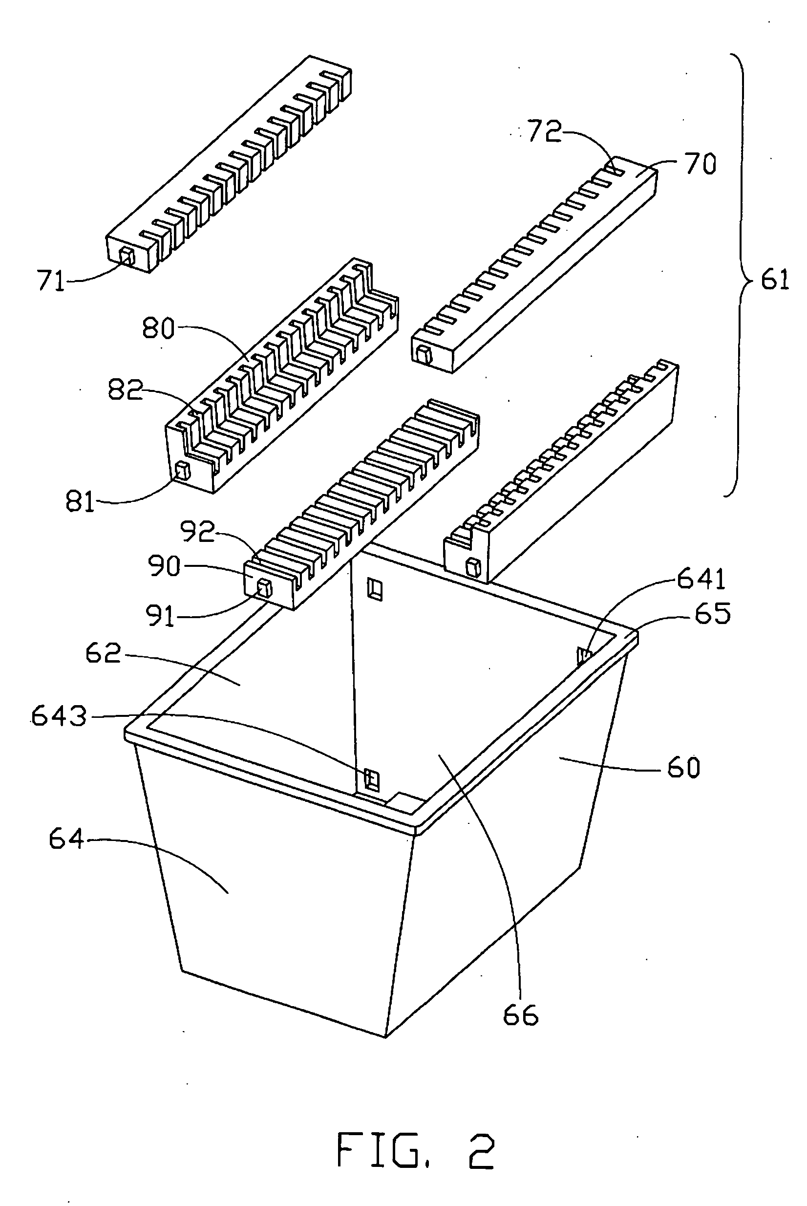 Stackable container with removable holders