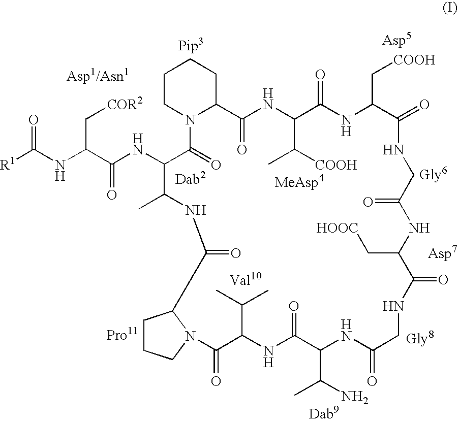 Dab9 derivatives of lipopeptide antibiotics and methods of making and using the same