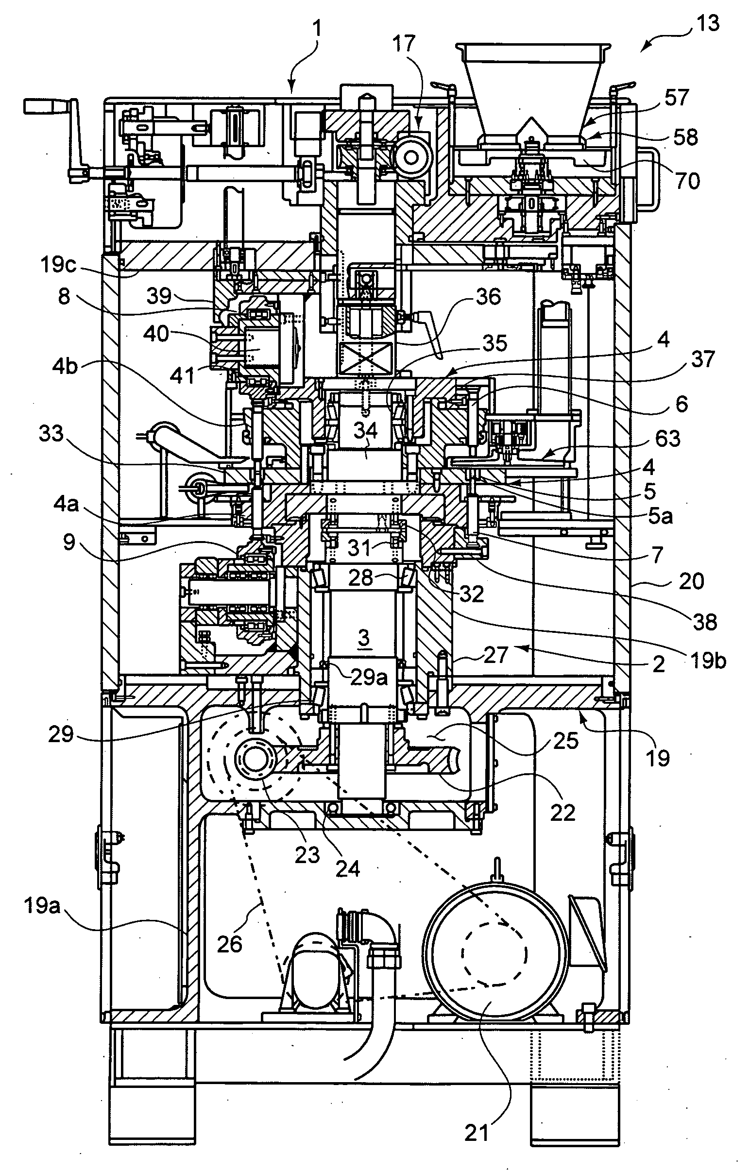 Rotary powder compression molding machine