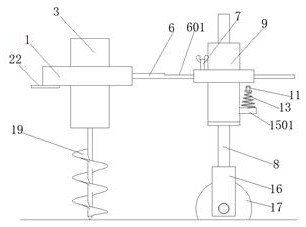 Pit digging and spacing device of tree pit digging machine for forestry planting