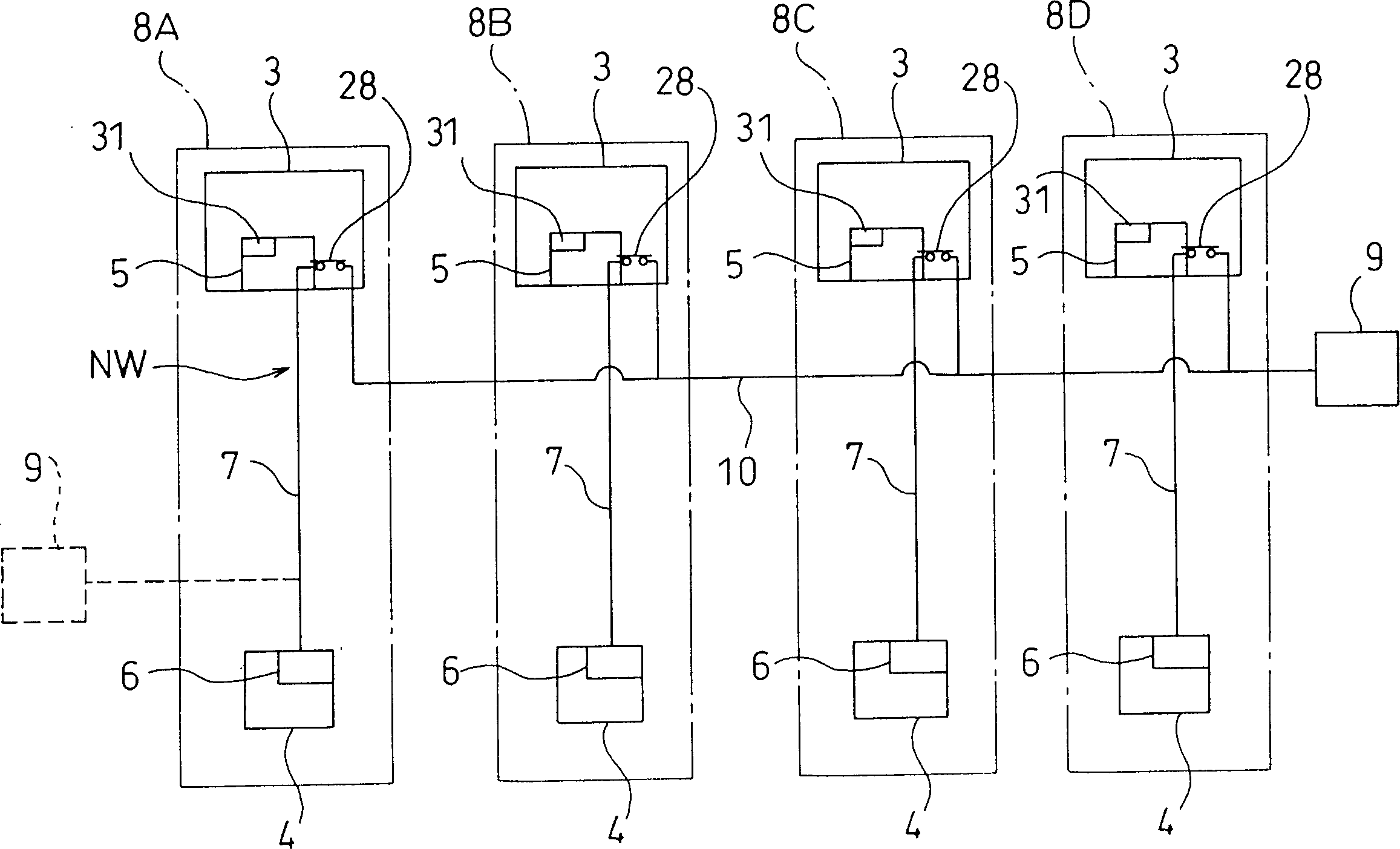 Transmission device for air conditioner