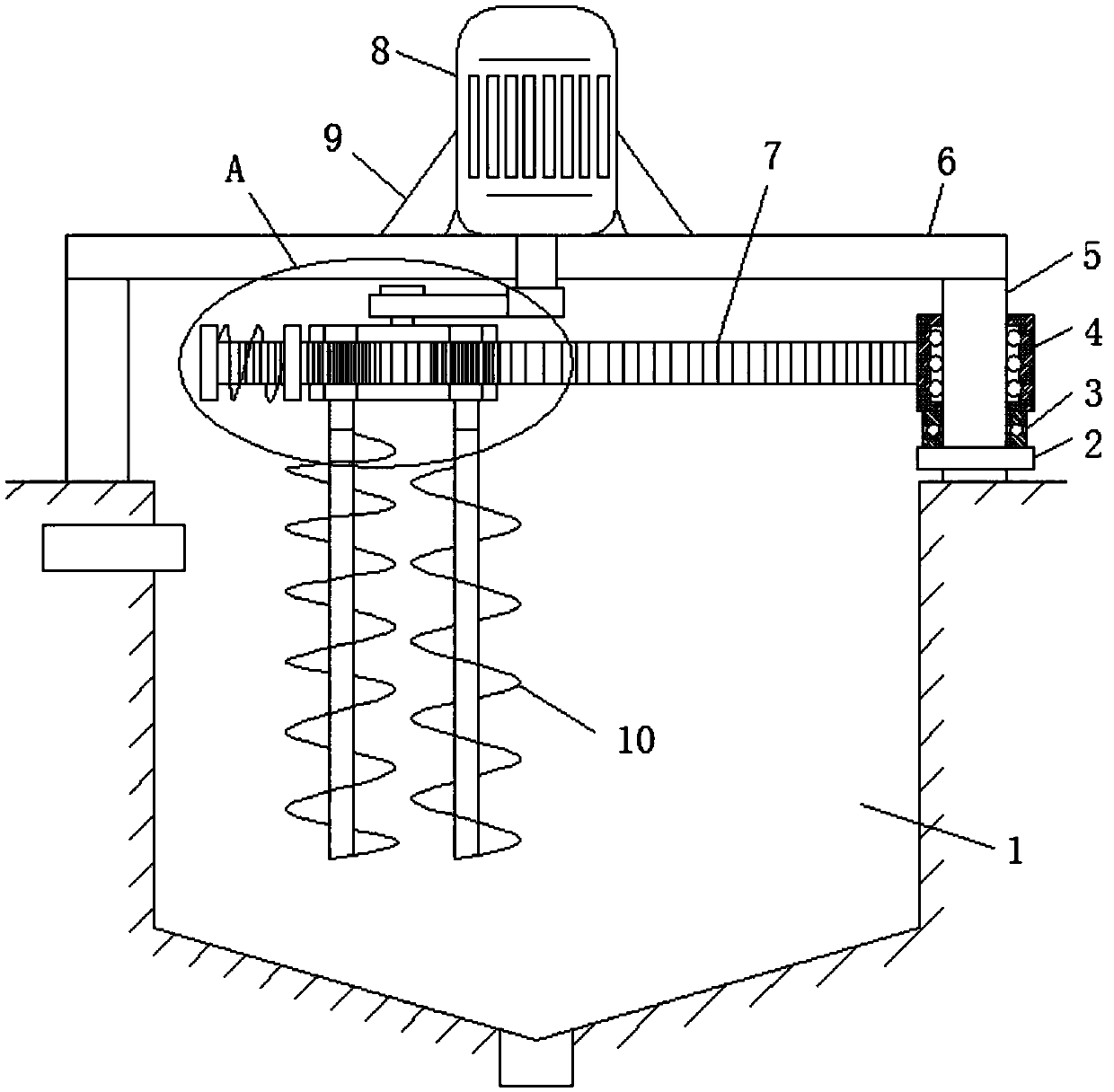 High-efficient sewage stirring device