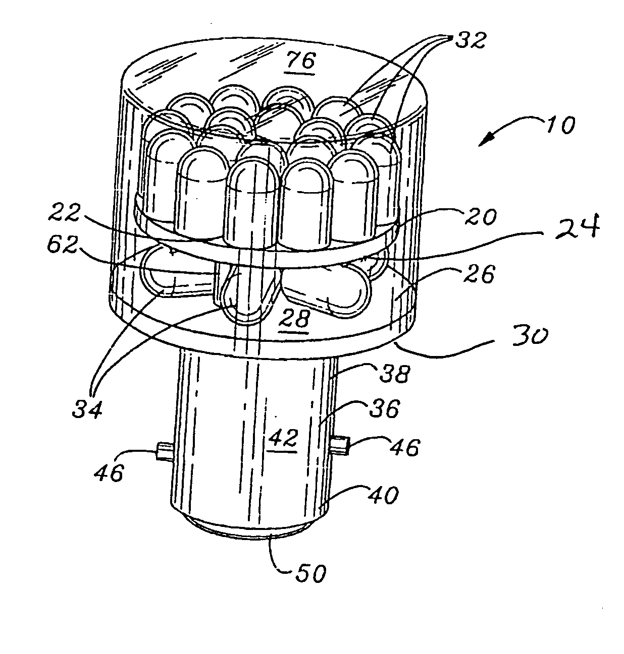 Two circuit led light bulb