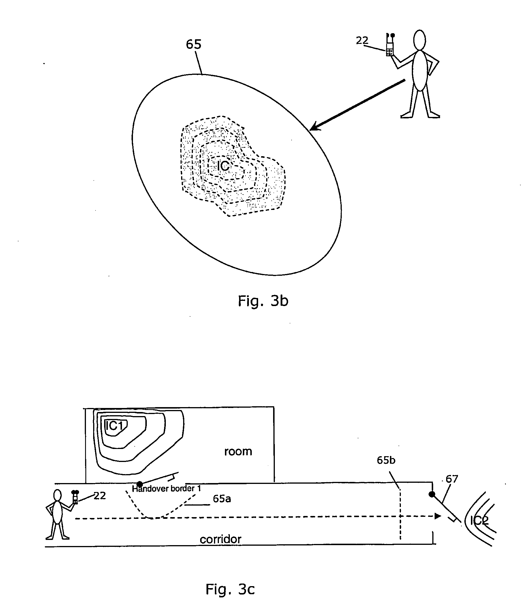 Handover for a portable communication device between wireless local and wide area networks