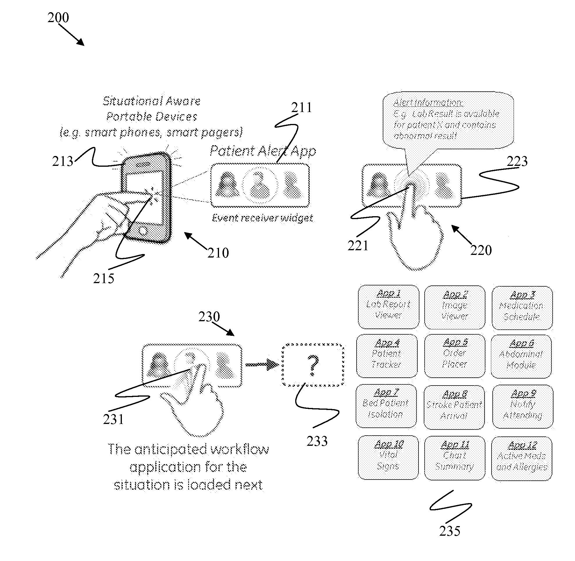 Systems and methods for situational application development and deployment with patient event monitoring