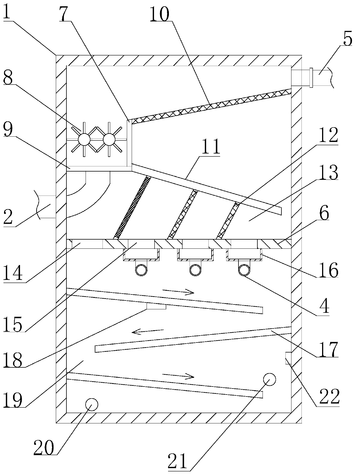 Vertical sectional sewage treatment equipment