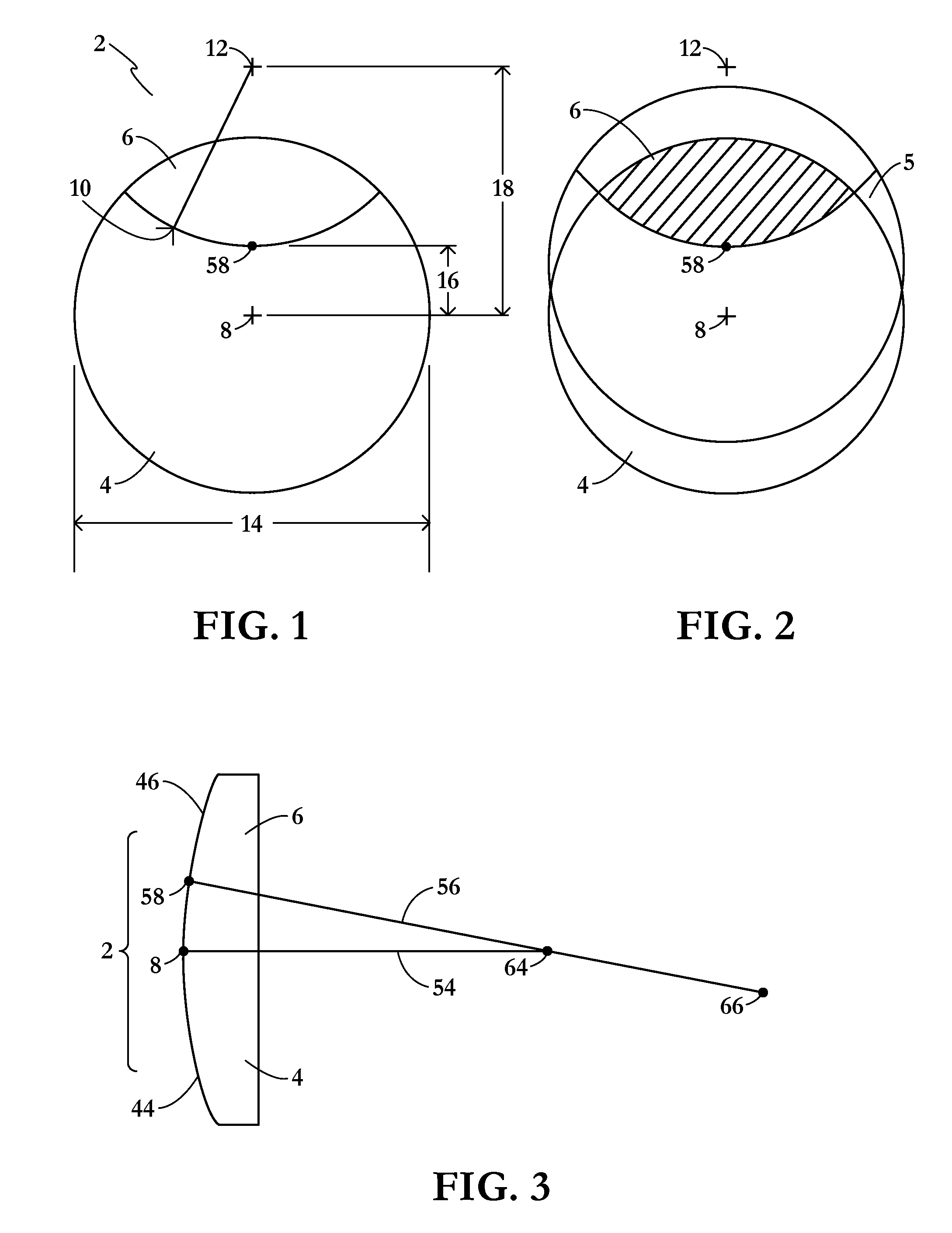 Non-progressive multifocal lens with large near/intermediate area