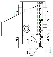 Wire cord fabric cutting-off device and technology thereof