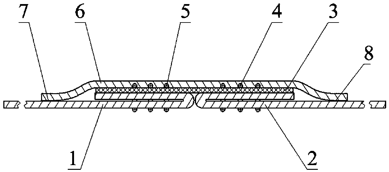 High-strength fiber reinforcement thin film sealing butt-joint structure universal for high altitude airship