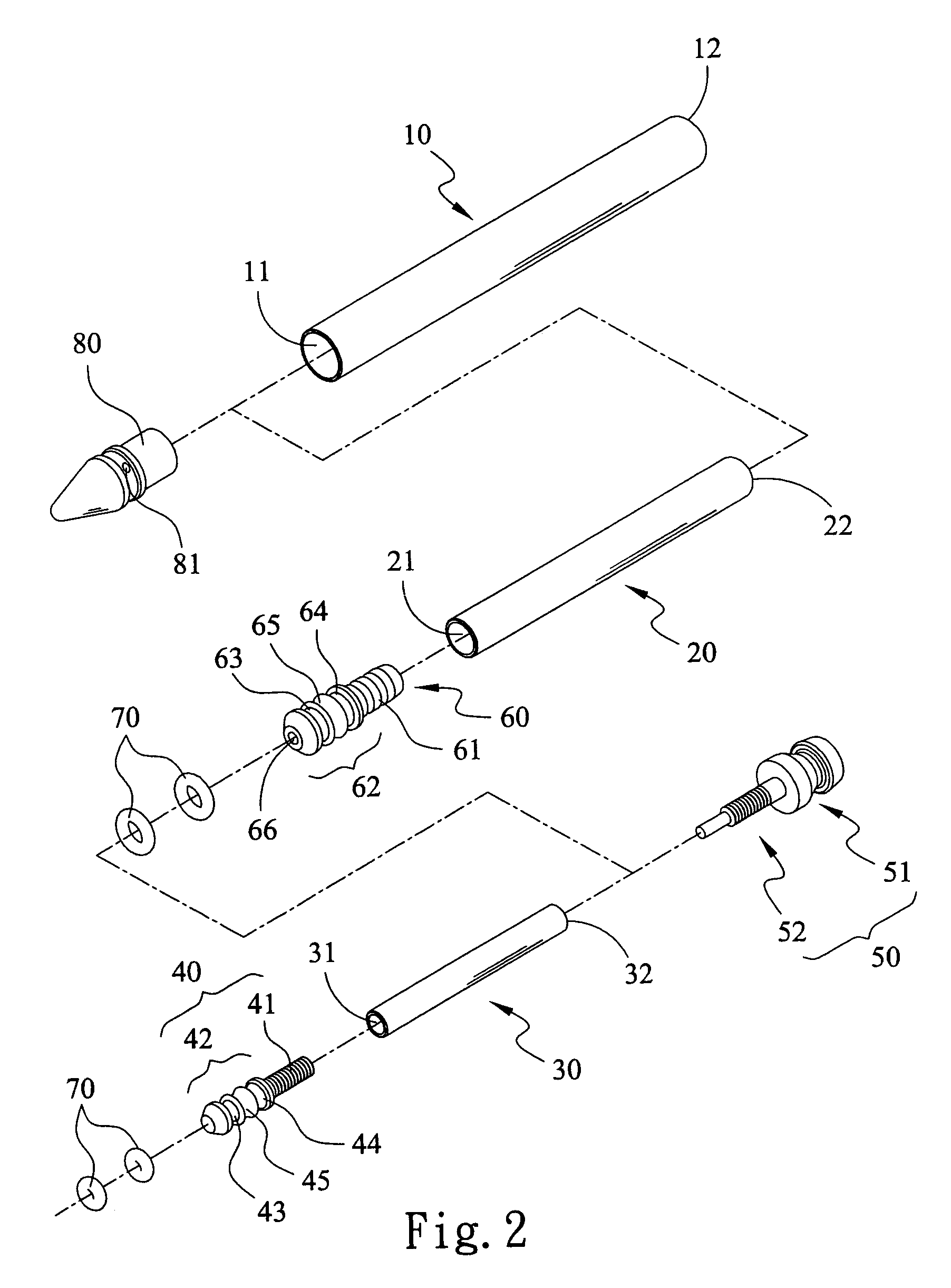 Telescopic handwriting pen