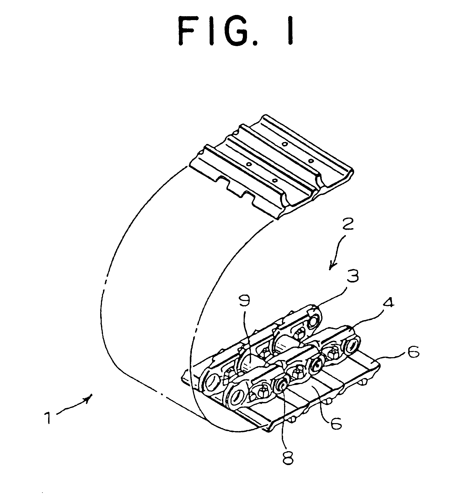 Link-and-pin fixing structure for a crawler chain