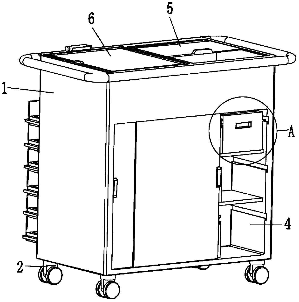 Sterilization supply center novel loading, transferring and cooling vehicle