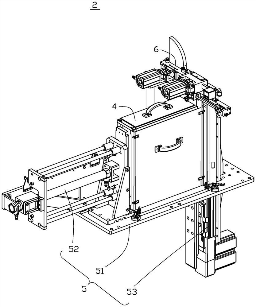 Magnet assembling device and magnet supplying equipment and material stripping mechanism thereof