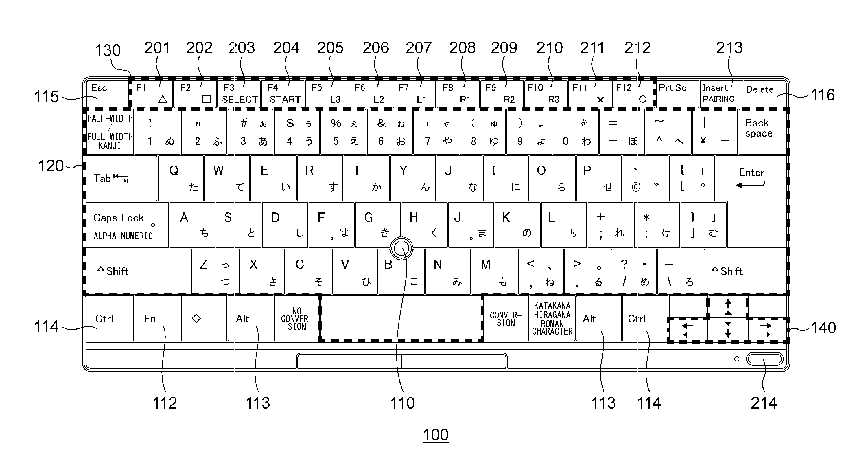 Keyboard equipped with functions of operation buttons and an analog stick provided in a game controller