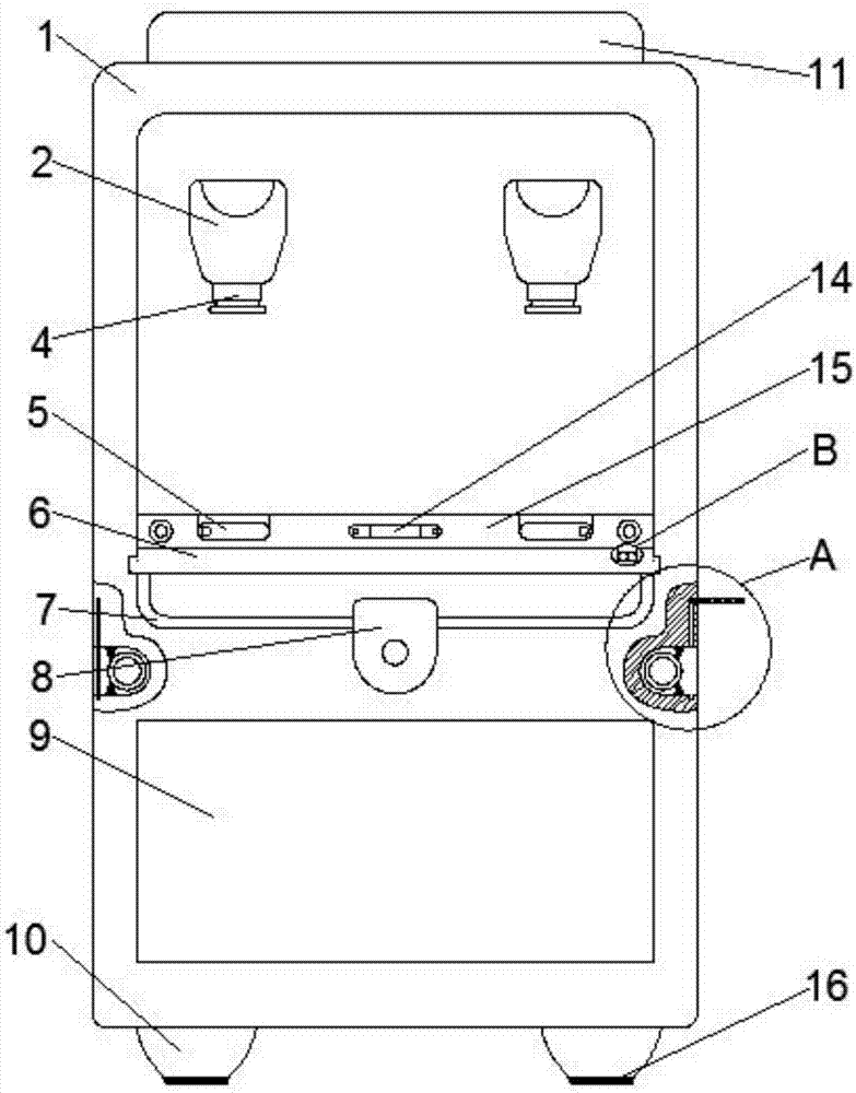 Water receiving device of water dispenser and novel water dispenser