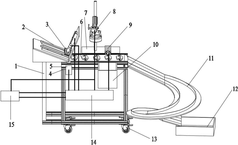 Automatic detecting device for product quality of brake pads