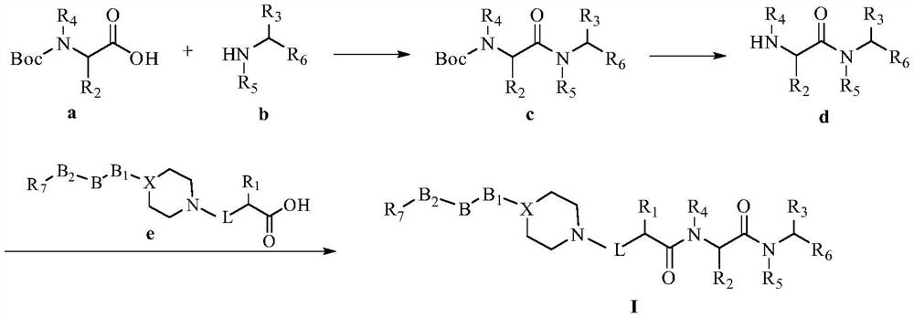 Dipeptide compound constructed from piperidine or piperazine, its preparation method and application