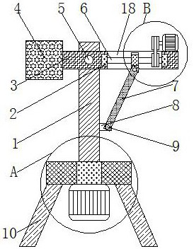 Laser measuring instrument bracket convenient in angle regulation