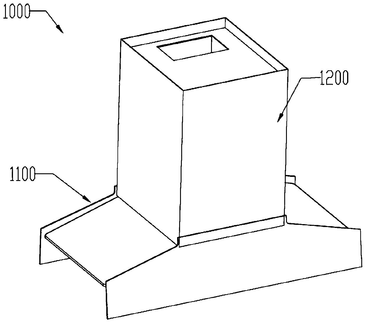 Fume collecting hood and range hood