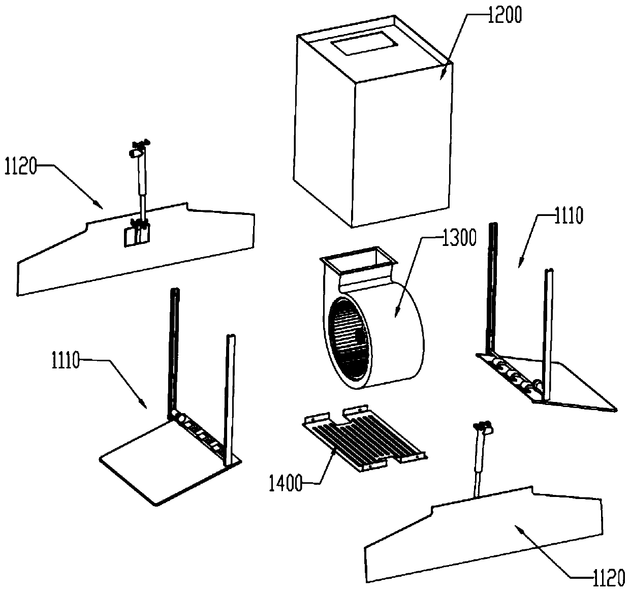 Fume collecting hood and range hood