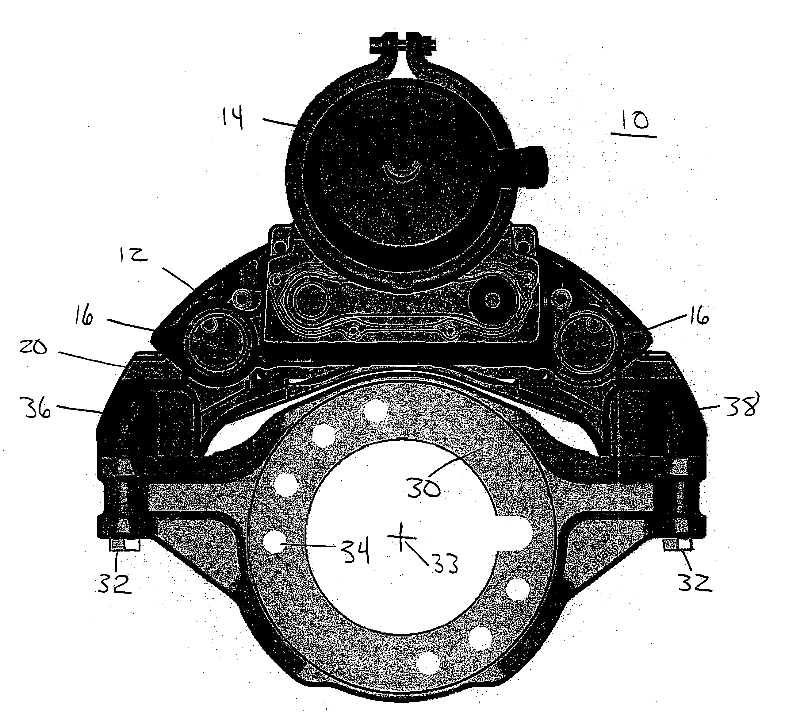 Vertical mounting of air disk brake caliper assembly