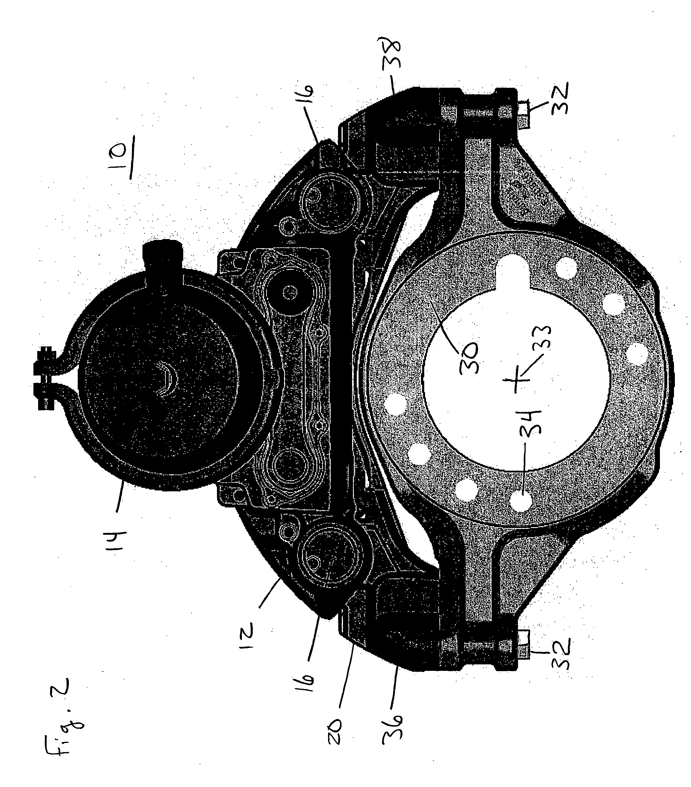 Vertical mounting of air disk brake caliper assembly