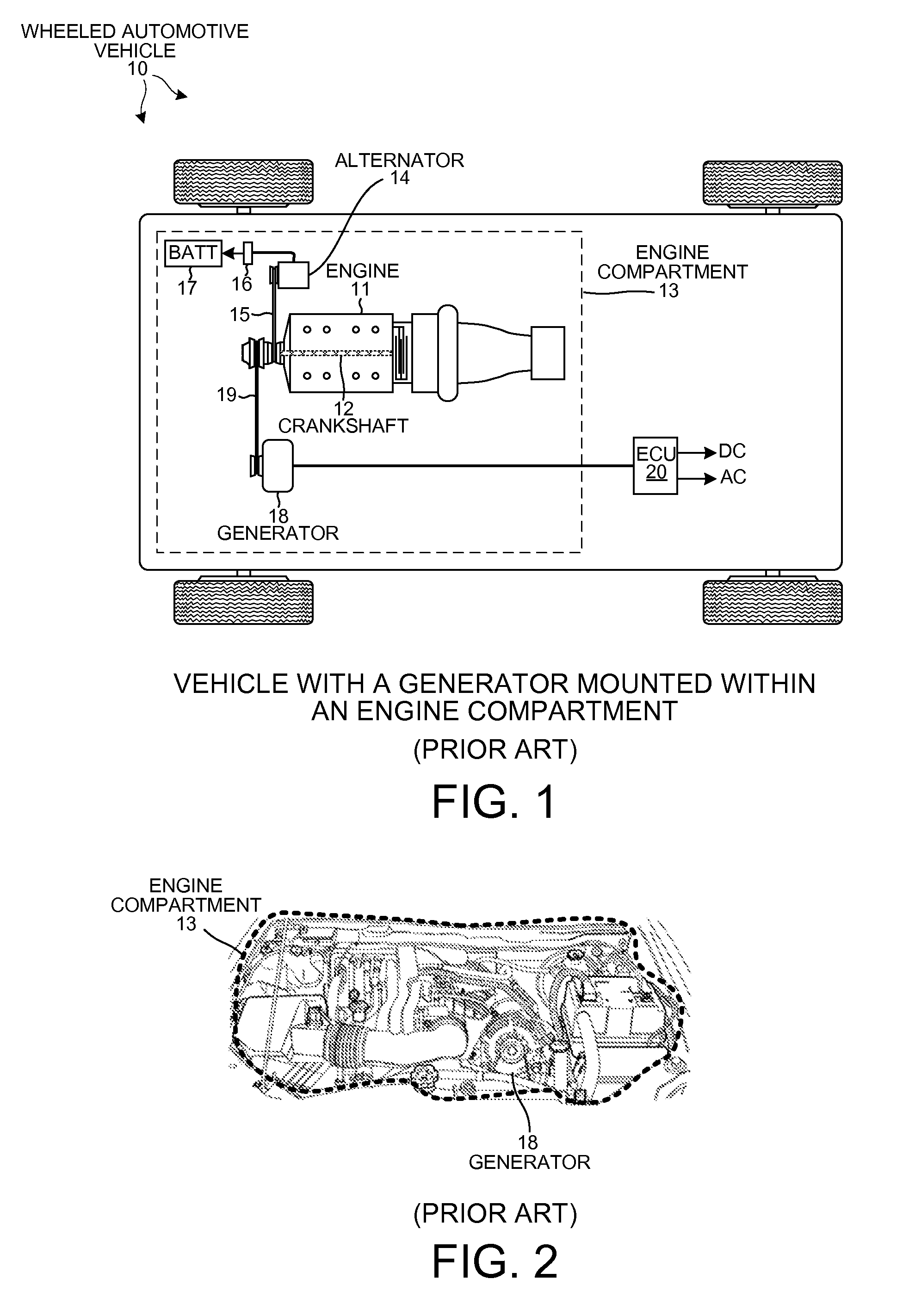 Retrofitting a vehicle to transfer mechanical power out of an engine compartment