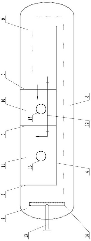 An integrated device for oil, gas and water treatment with double-layer cavity and full gravity balance