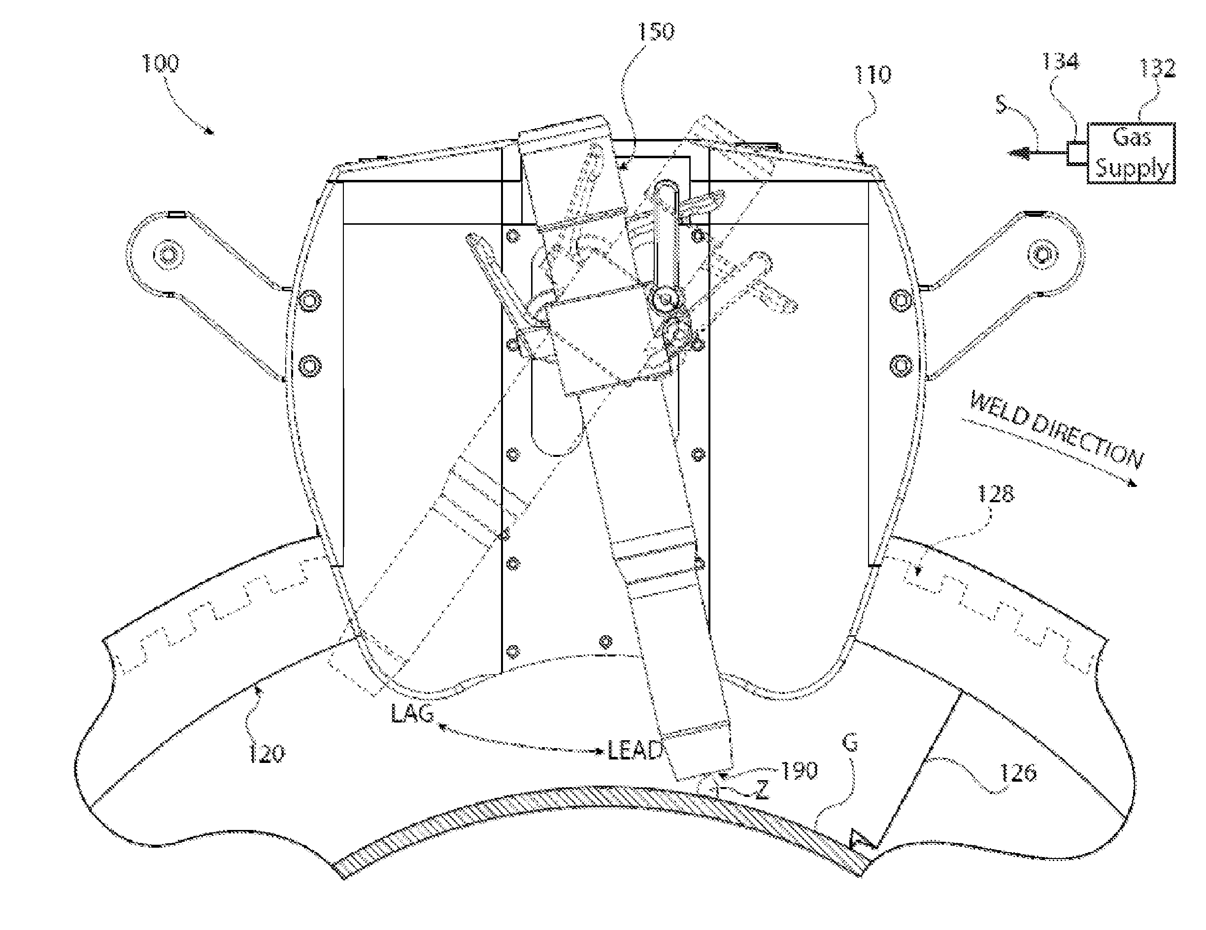 Orbital welding torch systems and methods with lead/lag angle stop