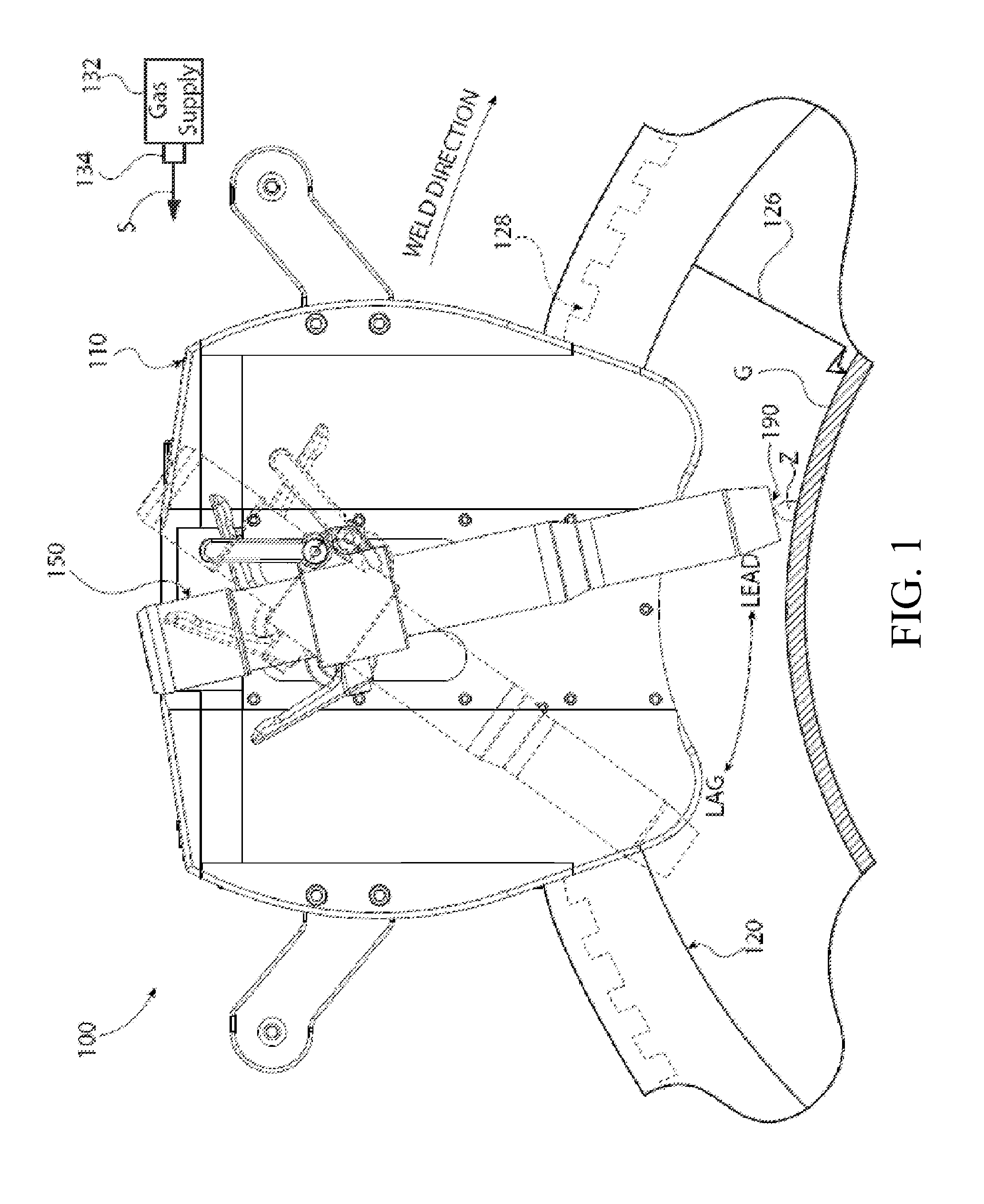 Orbital welding torch systems and methods with lead/lag angle stop