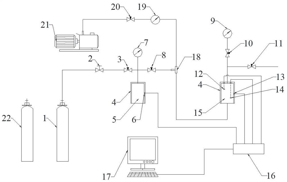 Temperature change measurement experiment device and method in coal adsorption and desorption process