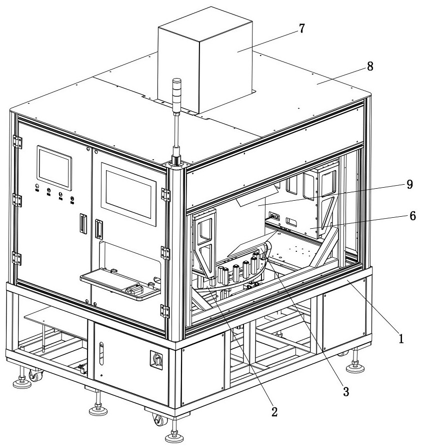 Automatic unpacking line body and automatic unpacking process thereof