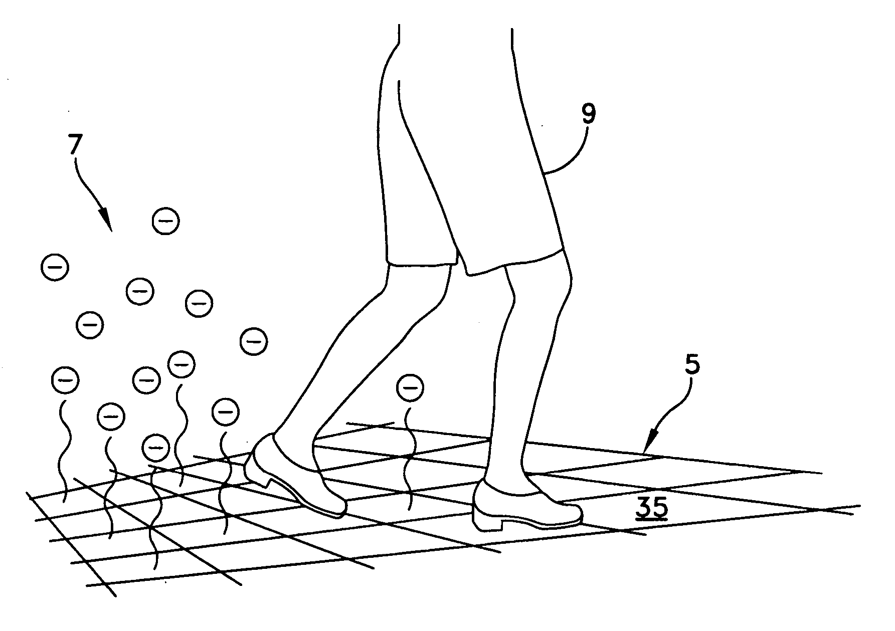 Ion-generating floor covering and method for forming same