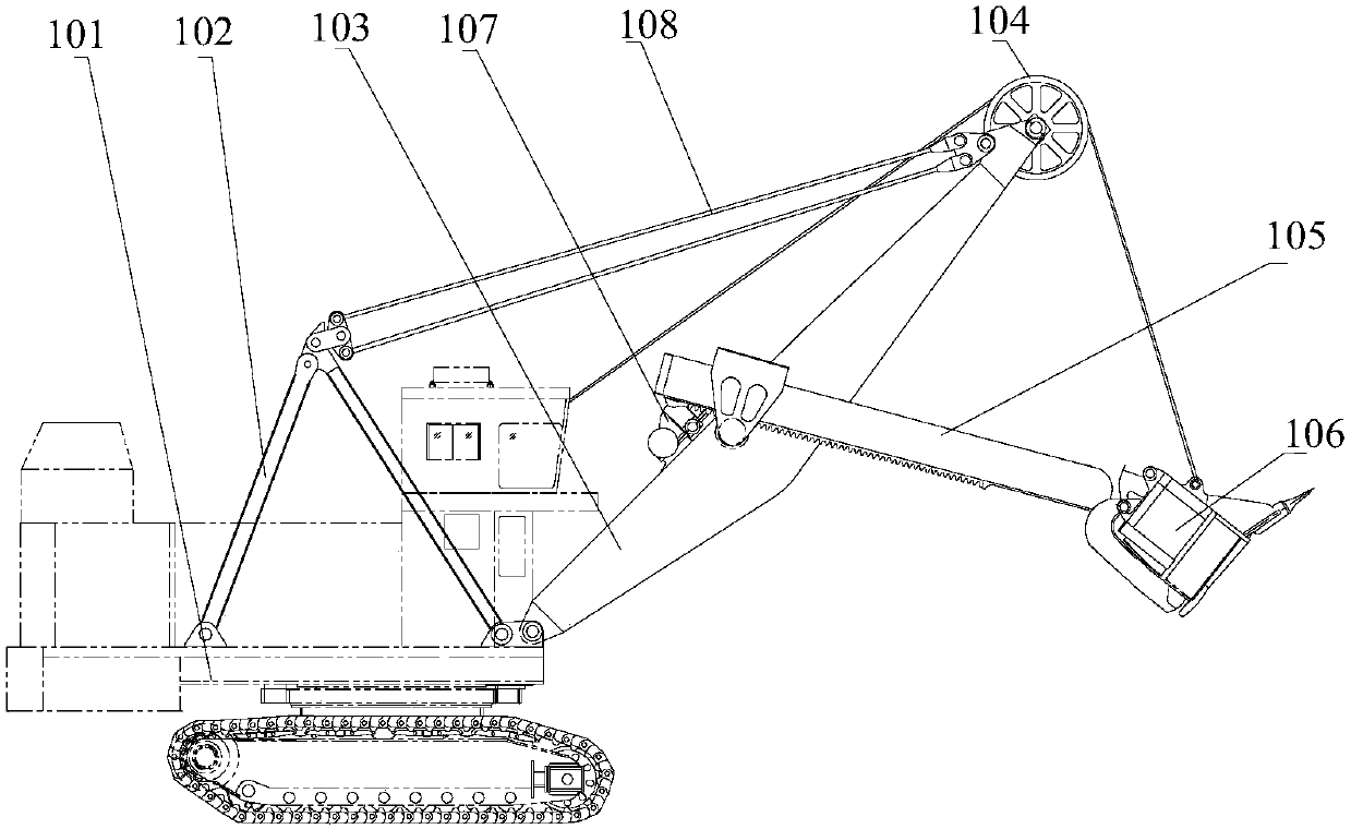 Working arm frame of excavator and excavator