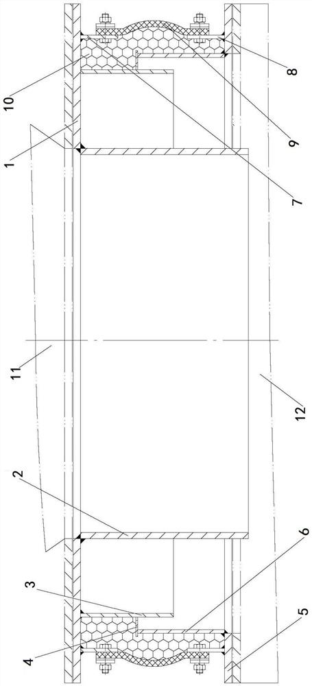 Boiler slag well and hydraulic crushing shutoff door expansion joint connecting system