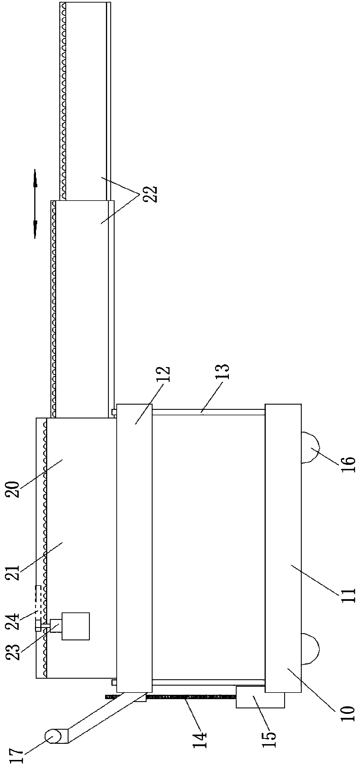 Lifting telescopic type conveying device