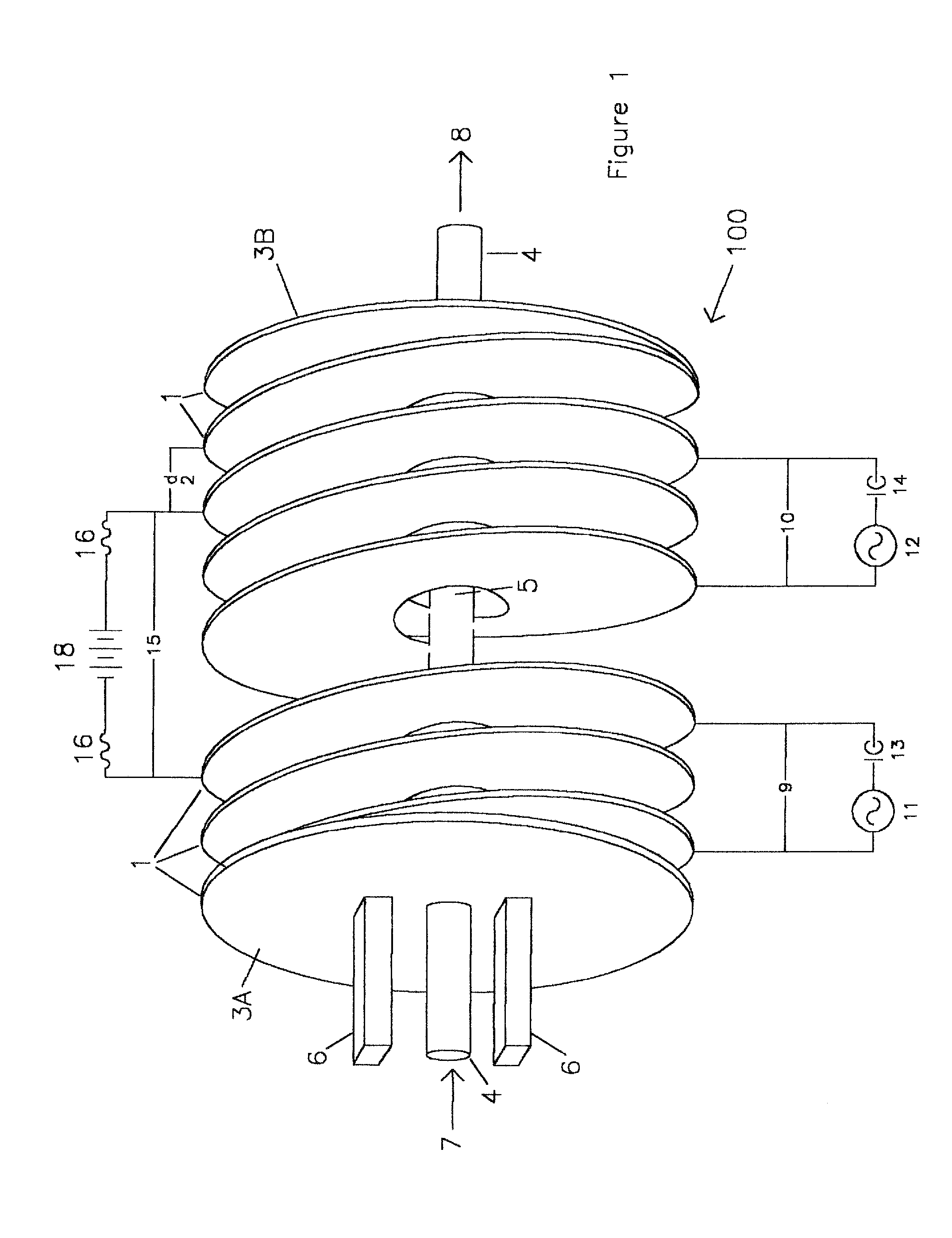 Method and apparatus for treating a process volume with multiple electromagnetic generators