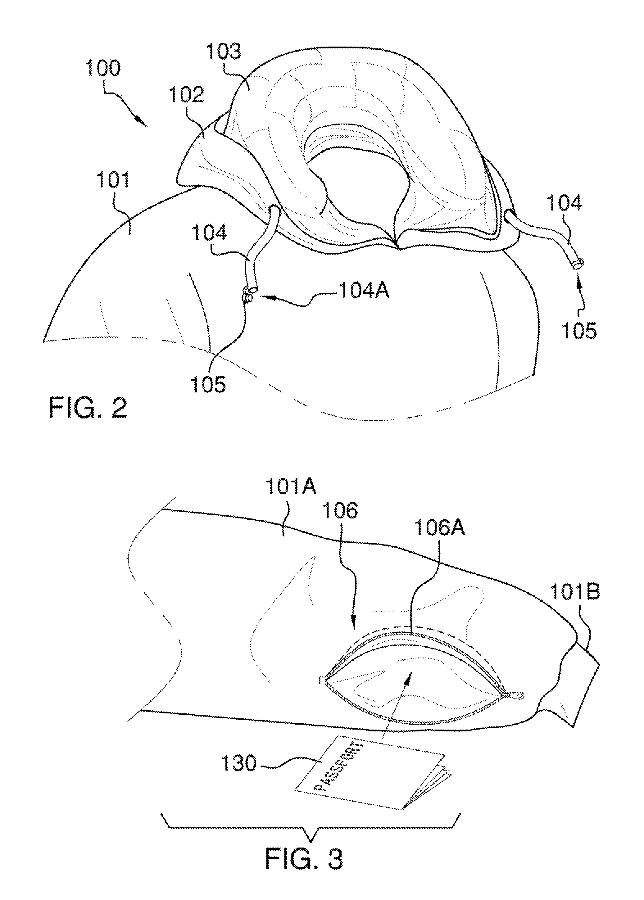 Hooded garment with integrated pillow