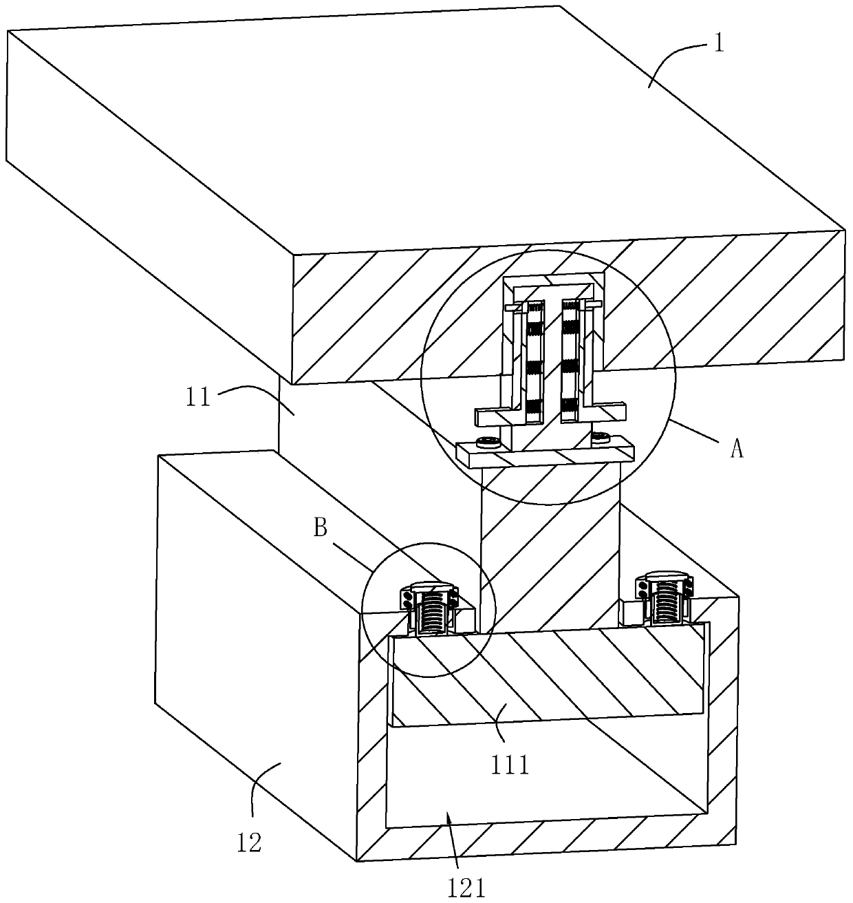 Installing structure for fabricated aluminum grille