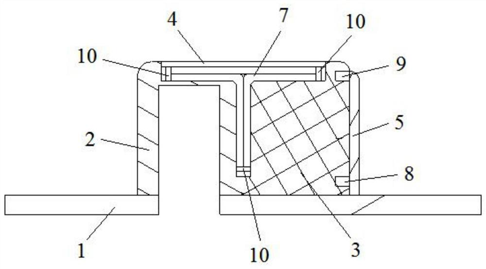 Forming device and forming method for T-shaped composite material part with high resin fluidity