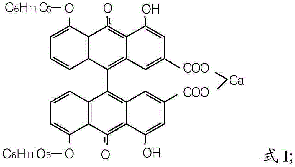 Sennoside A.B salt compound as well as preparation method and application thereof