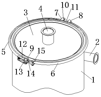 Barrel cover sealing device of 3D printing gas filter barrel