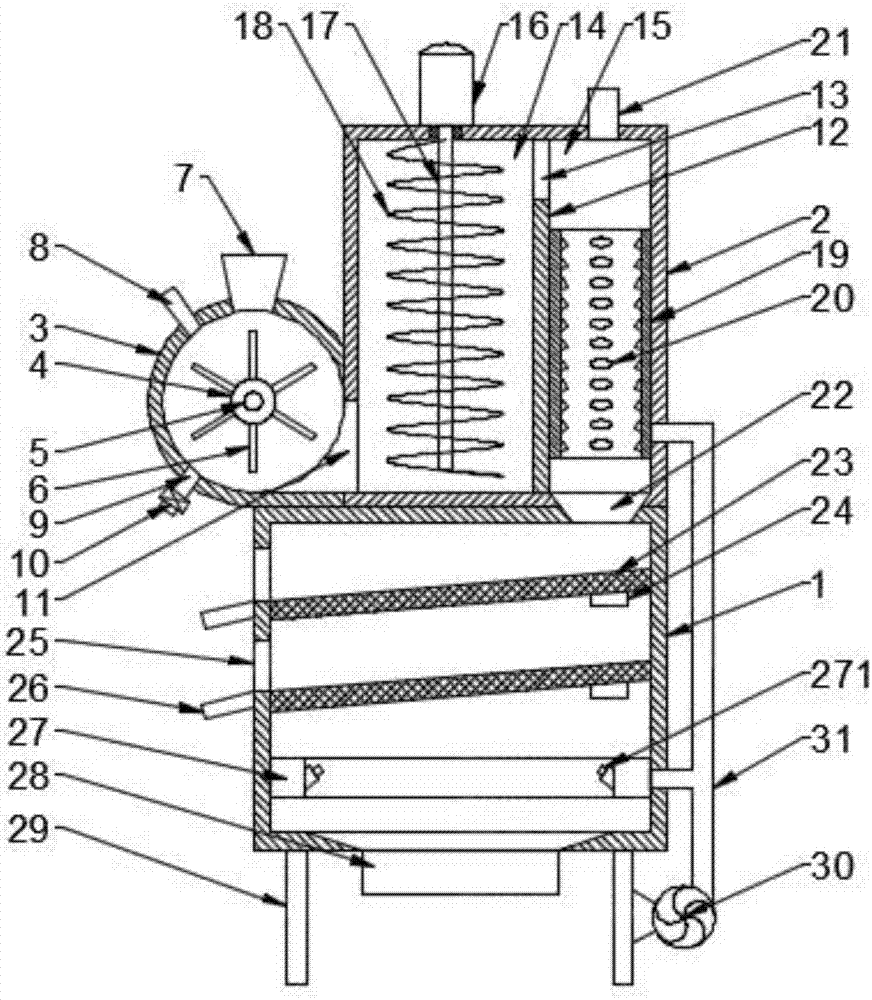 Crop seed cleaning, grading and drying all-in-one machine