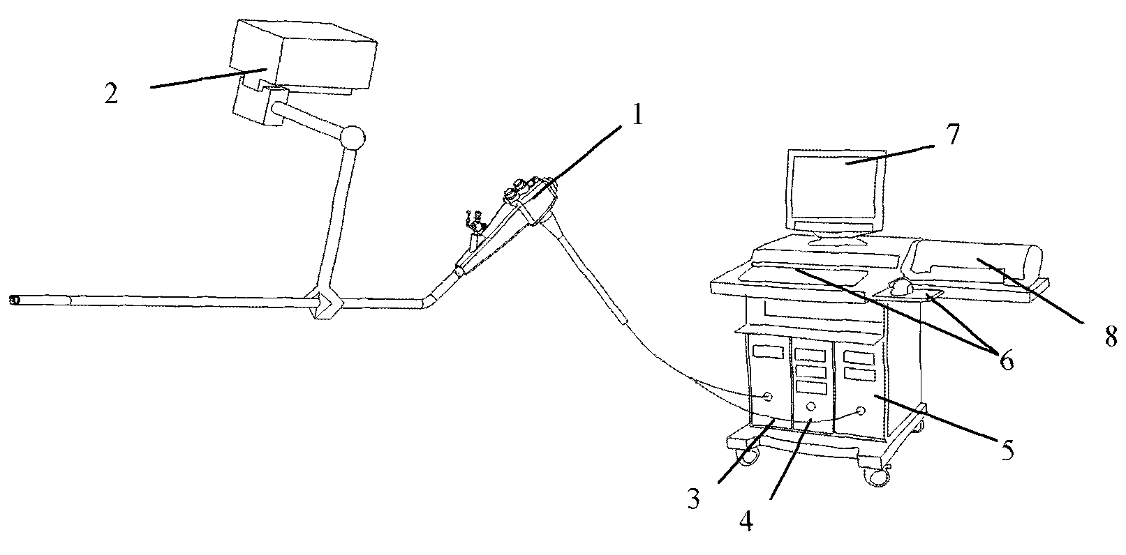 Three-dimensional electronic gastroscope system and using method thereof