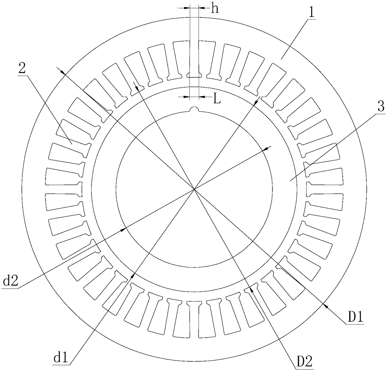 Novel low-noise low-vibration permanent magnet motor stator rotor punching sheet