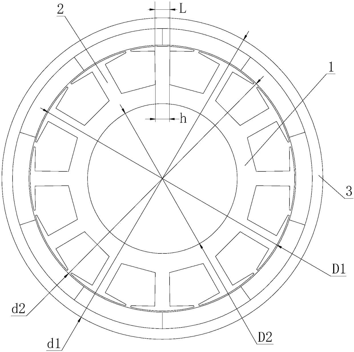 Novel low-noise low-vibration permanent magnet motor stator rotor punching sheet