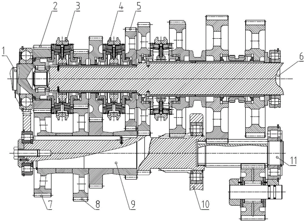 Seven-gear speed changing box